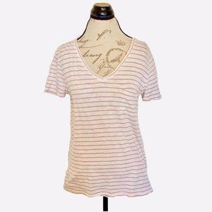 UNIVERSAL THREAD GOODS CO. Women's Blouse Stripe Top Size Medium Short Sleeve
